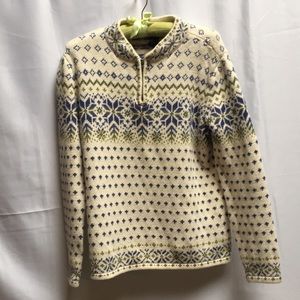 Nordic Traders Cotton Knit Snowflake Pullover. Med